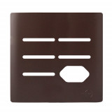 Placa p/ 5 Interruptores + Tomada 4x4 - Novara Marrom Fosco